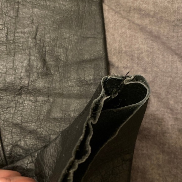 Leather 36w Rock and Roll, Fashion, or Biker Pants - USA - Black w. Red Interior - Picture 4 of 11